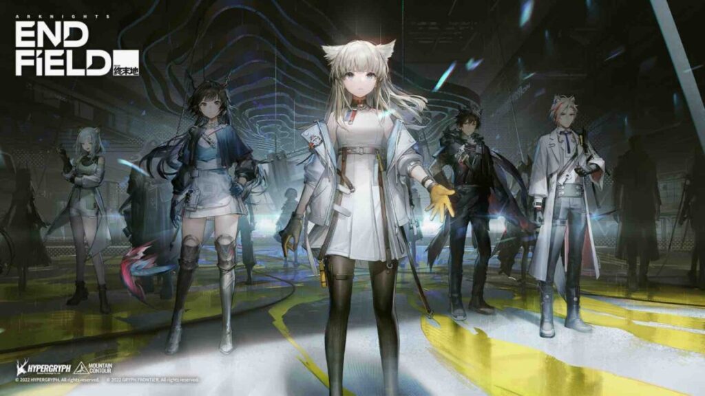 Arknights Endfield official key visual featuring Talos-II landscape and main operators