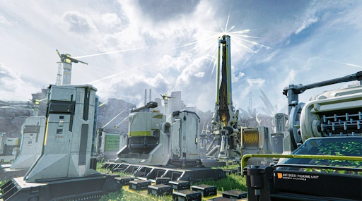 Large automated factory base with power tower and production machines in Arknights Endfield