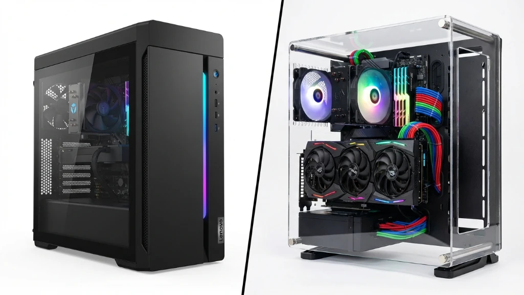 lenovo legion tower 5 prebuilt gaming pc versus custom diy build side by side comparison 2026