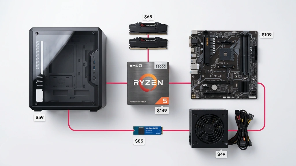 Office PC components for $500 budget build 2026 - CPU, RAM, motherboard, SSD