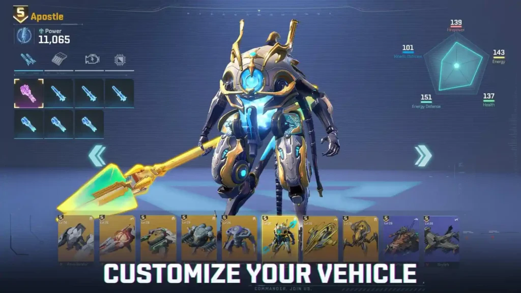 Fleet customization interface with weapons and upgrades Project Entropy